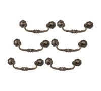PACKOVE Vintage Style Metal Ring Pull Handles 6Pcs for Kitchen Cabinets, Bathroom Drawers with 86Mm Hole Distance, Rustic Furniture Hardware for Wardrobe and Cupboard