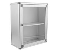 PACKOVE Wall Mounted Medicine Storage Box Viewing Window Silver Metal Alloy with Acrylic Quick Access in Emergencies Easy Installation Suitable for Public Areas and Community Settings