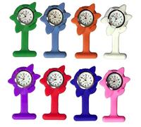PACKOVE Watch Display for Nurses and Sunflower Shaped Pocket Silicone with Hanging in Design and Easy Read Red Doctors