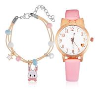 PACKOVE Watches with Stylish Rabbit Bracelet to Develop Time Awareness Stainless Steel and Pu Material, Simple and Charming Design Birthday Gift