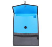 PACKOVE Waterproof Pp Canvas A4 Document File Bag with Zipper, Large Capacity Vertical Blue File Organizer for Important Contracts and Receipts, Portable Office Filing Pouch