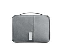 PACKOVE Waterproof Travel Document Organizer Bag Portable Long Passport Wallet Pouch with Multi-Pocket Design for Travel Use Safeguarding Personal Information Grey Cloth Size L