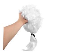 PACKOVE White Curly Lawyer Judge Cosplay Wig for Lightweight Breathable Costume Accessory for Courtroom Role Play and Halloween Party