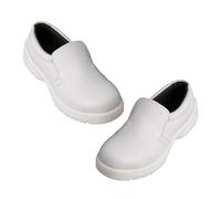 PACKOVE White Safety Shoes for Men and Women, Comfortable and Breathable Pu Microfiber Work Shoes with Anti-Smashing and Puncture Proof Features, for Workshop and Industrial Use