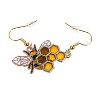 PACKOVE Women Bee Dangle Earrings Lightweight Retro Honeycomb Pendant Jewelry for Daily Wear and Holiday Parties Unique Cute Design for Christmas Valentine Wedding