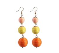 PACKOVE Women's Acrylic Tassel Drop Earrings with Flowing Beaded Strands and Swinging Ball Design, Lightweight Fashion Accessory for Balls or Time Anywhere Random Color