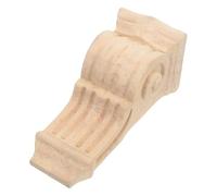 PACKOVE Wood Corbels for Shelves and Countertops, Khaki Solid Wood Brackets with Elegant Carved Detailing, Multi Functional Application for Study and Fireplace Decor, Vintage