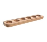 PACKOVE Wood Egg Tray 12.58x2.75x0.86in Light Brown Wooden Egg Storage Holder with 6 Grids Compartments Design Simple and Delicate Elegant Style Preventing Accidental Breakages for Home