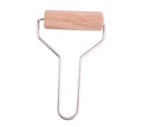 PACKOVE Wooden Clay Roller Multi-Purpose Rolling Rod with Iron Handle for Soft Clay Sculptures and Kitchen Dough Baking