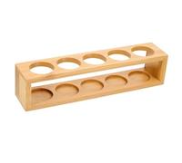 PACKOVE Wooden Essential Oil Display Rack 5-slot Holder Bamboo Storage Organizer for 15ml Bottles Fragrance Oil Holder Stand for Home Kitchen Use