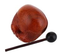 PACKOVE Wooden Fish Comfortable Hand Feel Meditation Instrument and Smooth Finish, Vintage Brown Wood Decoration Relaxation Random Color Office and Home