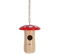 PACKOVE Wooden Mushroom Hummingbird House for Garden with Easy to Hang Feature, Versatile Use on Tree Trunks Or Indoor, Handmade Fine Craftsmanship Decorative Nesting House for Spring