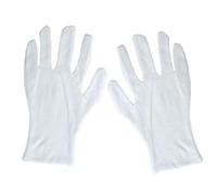 PACKOVE Work Gloves for General Purpose Applications with Wrist Wrap 6 Pairs White Cotton with Thicken Material and Three Seams, Delicate Appearance Design and Ceremonial Use for Safety