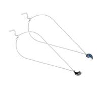 PACKOVE Yin Yang Pendant Necklaces for Couples and Friends, 2Pcs Tai Chi Mountain and Ocean Pattern Matching Necklaces, Friendship Jewelry for Women