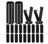 PACKOVE Zinc Alloy Metal Cord End Caps 17mm X 6mm X 4mm 24pcs Barrel-shaped Replacement Tips in Black Prevent Fraying and Slippage for Shoelaces and Drawstrings for Sneakers
