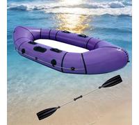 Packraft Inflatable Dinghy - Lightweight Blow Up Kayak, PVC Construction, Rapid Inflate, For Bicycle Drifting, Flat Water Rafting, And Lake Fishing Adventures(Purple)