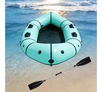 Packraft Inflatable Dinghy - Lightweight Blow Up Kayak, PVC Construction, Rapid Inflate, For Bicycle Drifting, Flat Water Rafting, And Lake Fishing Adventures(Indigo)