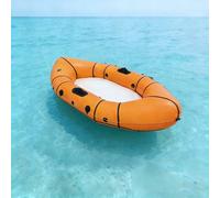 Packraft Inflatable Travel Kayak - Ultra Lightweight Pack Raft With Rapid Inflate Valve, PVC Dinghy For Bicycle Drifting, Flat Water Rafting, And Litewater Adventures(Orange)