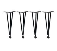 Packs of 4 Metal Table Leg Sofa Legs Iron furniture Legs Hairpin Support Feet,Replacement Legs,Cabinet Bathroom Coffee Table Tv Cabinet Feet,with Screws/43Cm/16.9In
