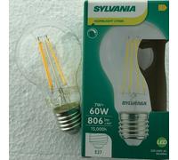 Packs of 7W = 60W ES / E27 FILAMENT GLS LED SYLVANIA WARM WHITE DIMMABLE H2 [EEK: E]