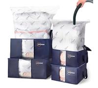 Packshield Compact Storage Kit - Compression with Vacuum Cleaner - Large Capacity XXL - Easily Protect and Carry Down Duvets Pillows Clothes Clothes (4 non-woven bags + 4 vacuum bags)