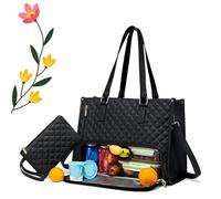 Packuum 3 in 1 Tote Bag, Packuumbagsco 3 in 1 Tote Bag, My Daily Bags Totewith Lunch Compartment, for Work, Travel (Black)