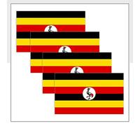 Packwith Uganda Bike Flag Stickers Pack of 4 (75 x 50 mm) Waterproof UGA labels for Windows Helmet Van Fridge P1144
