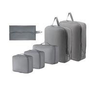 Packwürfel für Reisen - 6 Stück Leichte Aufbewahrungsbeutel | Kompressions Reisetaschen | Für Kleidung Schuhe Hosen Socken Männer Frauen Jugendliche Teenager Ehefrau Urlaub, Grey, Se référer au