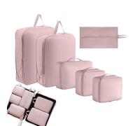 Packwürfel für Reisen - 6 Stück Leichte Aufbewahrungsbeutel | Kompressions Reisetaschen | Für Kleidung Schuhe Hosen Socken Männer Frauen Jugendliche Teenager Ehefrau Urlaub, pink, Se référer au