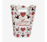PACKY® 100 Christmas Plastic Carrier Bags 22" x 18" + 3" Patch Handle Carrier Bags for Shopping Reusable Retail Market Traders Fashion Groceries Gift Boutique Supermarket Cash N Carry Business Stall