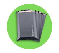 PACKY | 100 Grey Mailing Bags Strong 10" x 14" (254 x 354 mm) Self Seal Postage Bags - 100% Waterproof Recyclable Made of Polythene Durable Parcel Shipping Bags