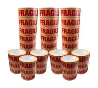 PACKY® 36 Rolls Fragile Kraft Paper Tape 50mm x 50m - Heavy-Duty Brown Self-Adhesive Packaging Tape for Fragile Items Eco-Friendly Recyclable Easy Tear for Safe Shipping & Parcel Wrapping