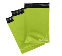 PACKY® 50 Neon Green Mailing Bags 10'' x 14'' Self Seal Postage Bag 250mm x 350mm Eco-Friendly Plastic Packaging Delivery Bags A4 Letter Colour Mailing Bags Strong Waterproof Poly Mailers Parcel Bags