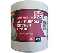 Paclan Bin Bags 50L White Plastic Pack of 90