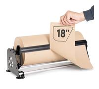 Paclord 18 Inch Paper Roll Dispenser with Cutter New Generation Non-Slip Suction Feet - Sturdy Dispenser for Kraft, Freezer, Newspaper, Rolls