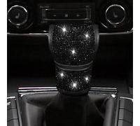 PACLVIO Bling Bling Auto Gear Shift Knob Cover, Car Shifter Covers, Car Knob Gear Stick Protector with Crystal Glitter Bling Rhinestones, Auto Interior Accessories Universal for Most Cars (Black)