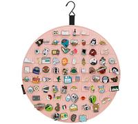 PACMAXI Hanging Brooch Display Holder, Wall Collection Storage Organizer, Cute Banner Case for Up to 76 Pins (Pink)