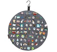 PACMAXI Hanging Brooch Display Holder Wall Collection Storage Organizer Cute Pin Banner Case Holds up to 76 Needles (Grey)