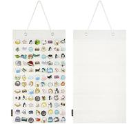 PACMAXI Hanging Brooch Organizer, Pin Storage Case, Brooch Collection Storage Holder, Holds Up To 96 Brooches (Not Included Any Accessories), S, 96 Seats Ivory