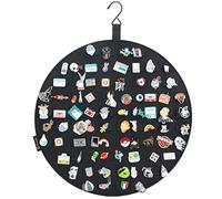 PACMAXI Hanging Brooch Pin Display Holder, Wall Pin Collection Storage Organizer, Cute Pin Banner Case Hold Up to 76 Pins.(Pins not Included) (Black)