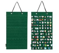 PACMAXI Hanging Brooch Pin Organizer, Display Pins Storage Case, Brooch Collection Storage Holder, Holds Up to 96 Pins.(Not Include Any Accessories) (S-96 Slots, Green)
