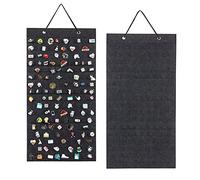 PACMAXI Hanging Brooch Pin Organizer, Display Pins Storage Case, Brooch Collection Storage Holder, Holds Up to 170 Pins.(Not Include Any Accessories) (M-170 Slots, Black)