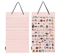 PACMAXI Hanging Brooch Pin Organizer, Display Pins Storage Case, Brooch Collection Storage Holder, Holds Up to 96 Pins.(Not Include Any Accessories) (S-96 Slots, Pink)