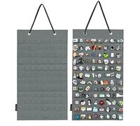 PACMAXI Hanging Brooch Pin Organizer, Display Pins Storage Case, Brooch Collection Storage Holder, Holds Up to 96 Pins.(Not Include Any Accessories) (S-96 Slots, Grey)