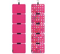 PACMAXI Hanging Enamel Lapel Pin Display Panels Organizer With 5 Loose-leaf Board Pieces, Brooch Pin Enamel Pin Display Pages, Badge Collection Display Holder Holds At Least 120 Pins. (Rose red)