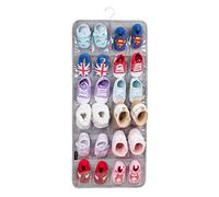 PACMAXI Over The Door Shoes Organizer for 12 Pairs of Baby Shoes Boys Girl, Hanging Baby Shoe Organizer with Hanger(Polyester Material-Grey)