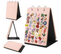 PACMAXI Shoe Charms Organizer, Croc Charm Holder, Shoe Charms Display Pages, Croc Charm Collection Storage Calendar Stand with 3 Binders and 5 Pages (Not Include Any Accessories), felt, No Gemstone