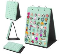 PACMAXI shoe charms organzierr, Shoe Charm Holder, Shoe Charms Display Pages, Shoe Charm Collection Storage Calendar Stand with 3 Binders and 5 Pages (Not Include Any Accessories) (mint green)