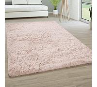 Paco Home Area Rug Living Room Shaggy Large Bedroom Rug Deep Pile Fluffy Soft Non-slip Modern Monochrome, Size:60x100 cm, Colour:Cream