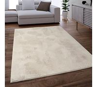 Paco Home Area Rug Living Room Shaggy Large Bedroom Rug Deep Pile Machine Washable Soft Fluffy Cream, Size:Ø 100 cm round